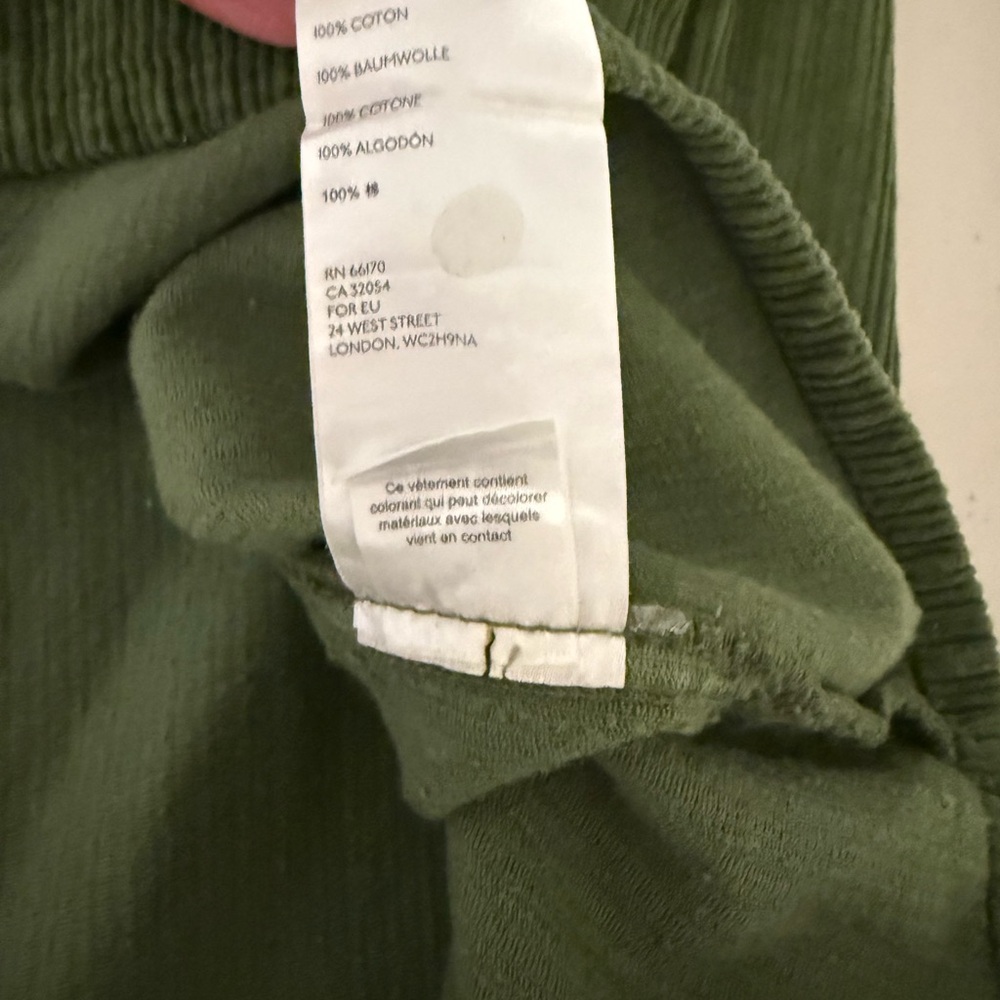 Pilcro Anthropologie Olive Corduroy Button Front Skirt Plus Size 26W - Picture 9 of 10